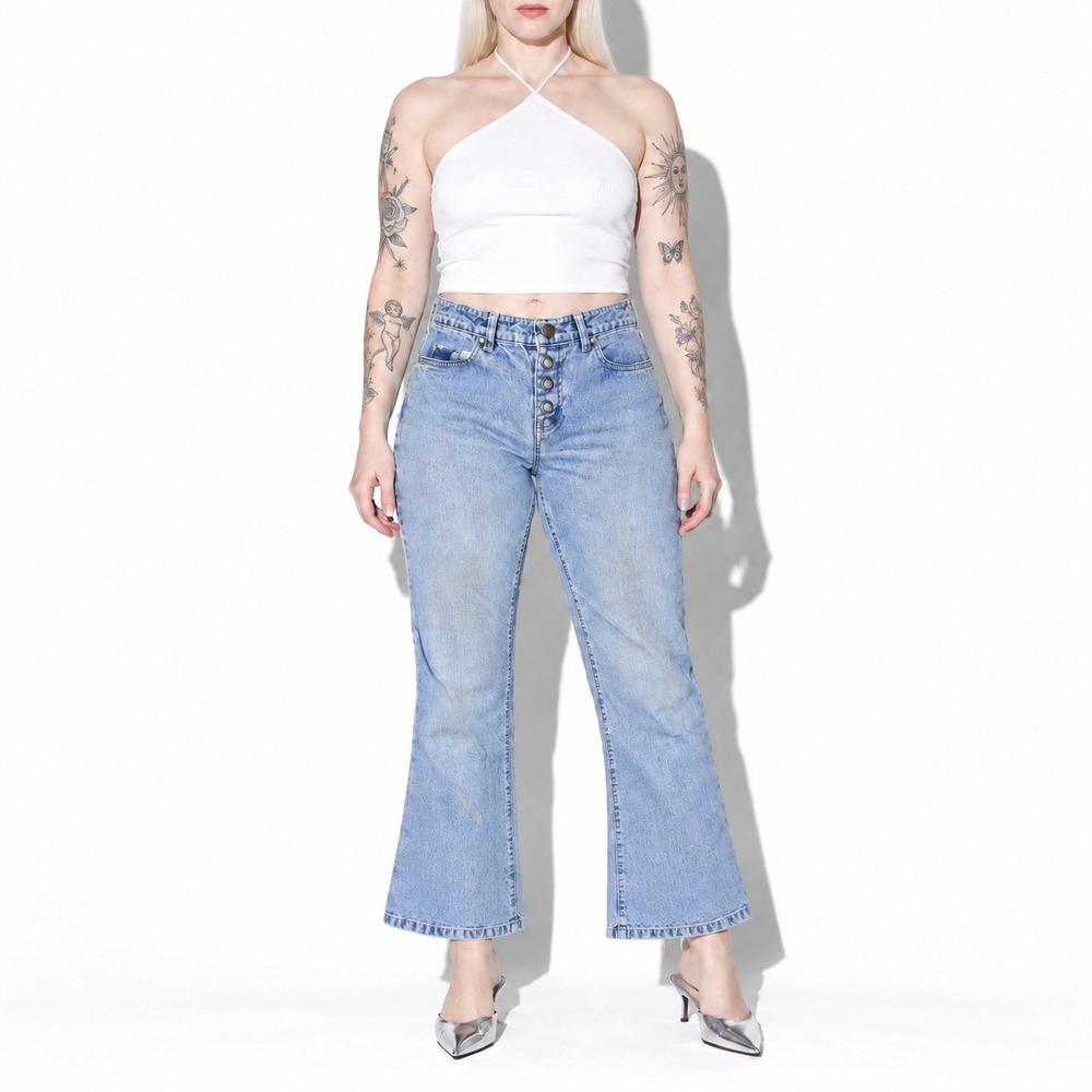 00s Vintage Tommy Hilfiger Boot Cut Jeans Womens 6 Medium Wash Snap Fly Denim